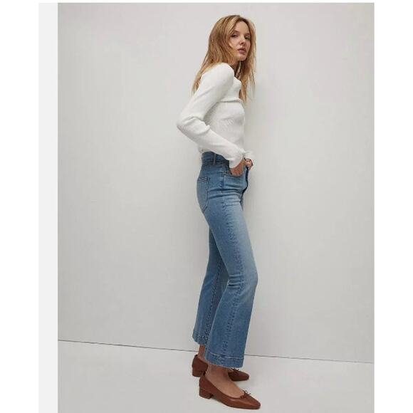 Veronica Beard Womens Carson Ankle Flare High Rise Jeans Blue Size 31 NWT - Picture 3 of 12